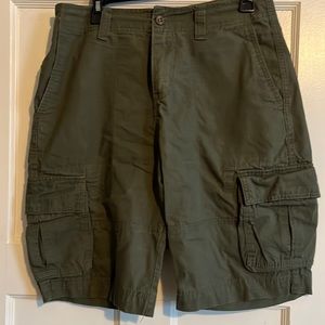 Mens Army Green Cargo Shorts